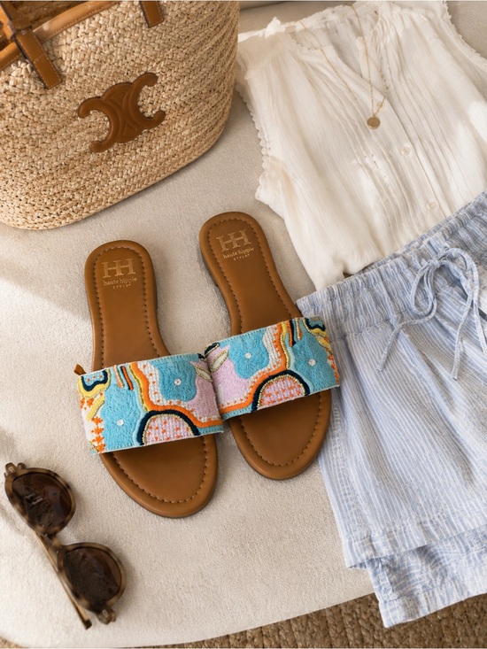 Haute Hippie Shoes - Haute Hippie Tan Slide Sandal